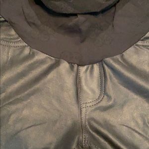 Black leather looking maternity pants